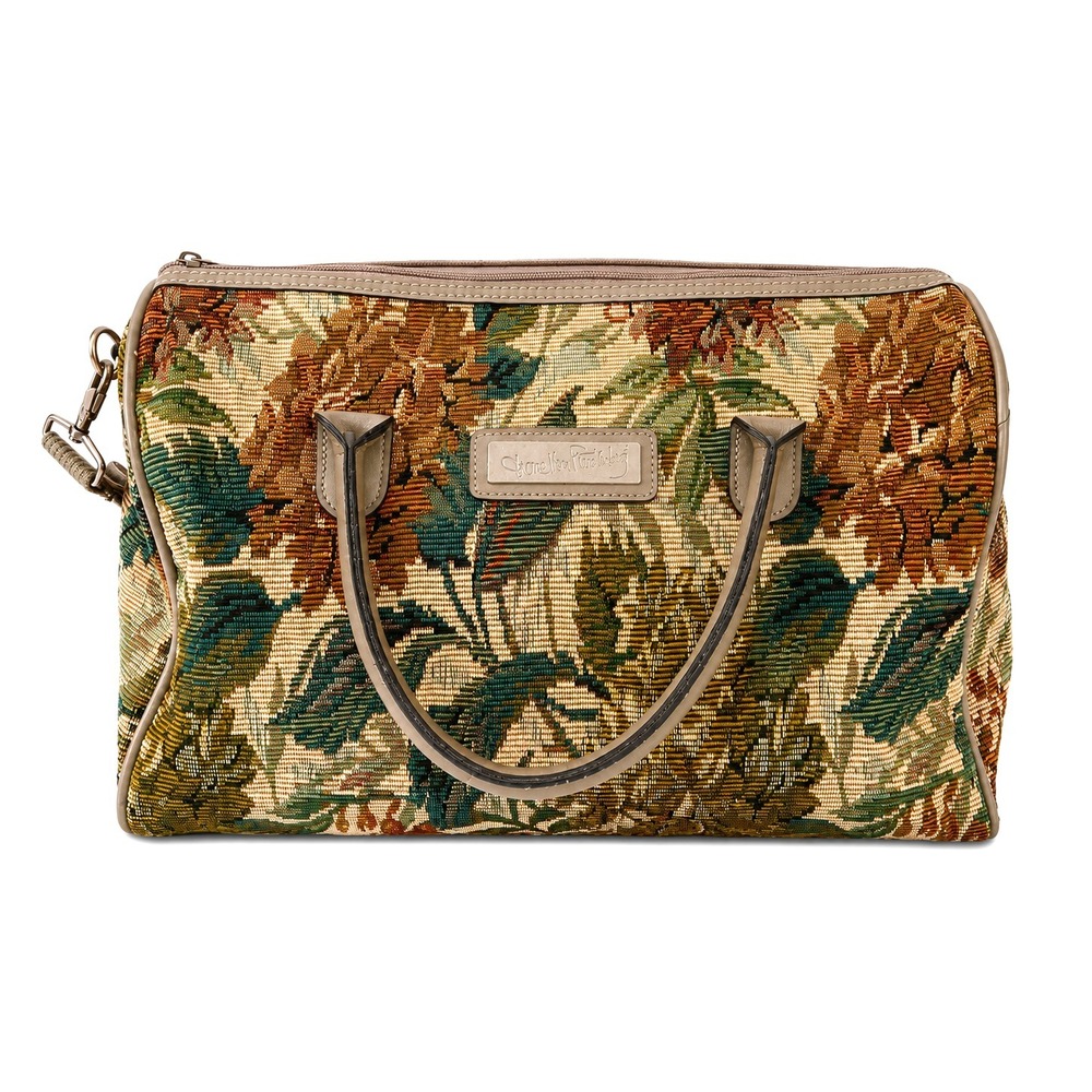 Diane Von Furstenberg Vintage Floral Tapestry Carpet Tote Bag Carry On Luggage